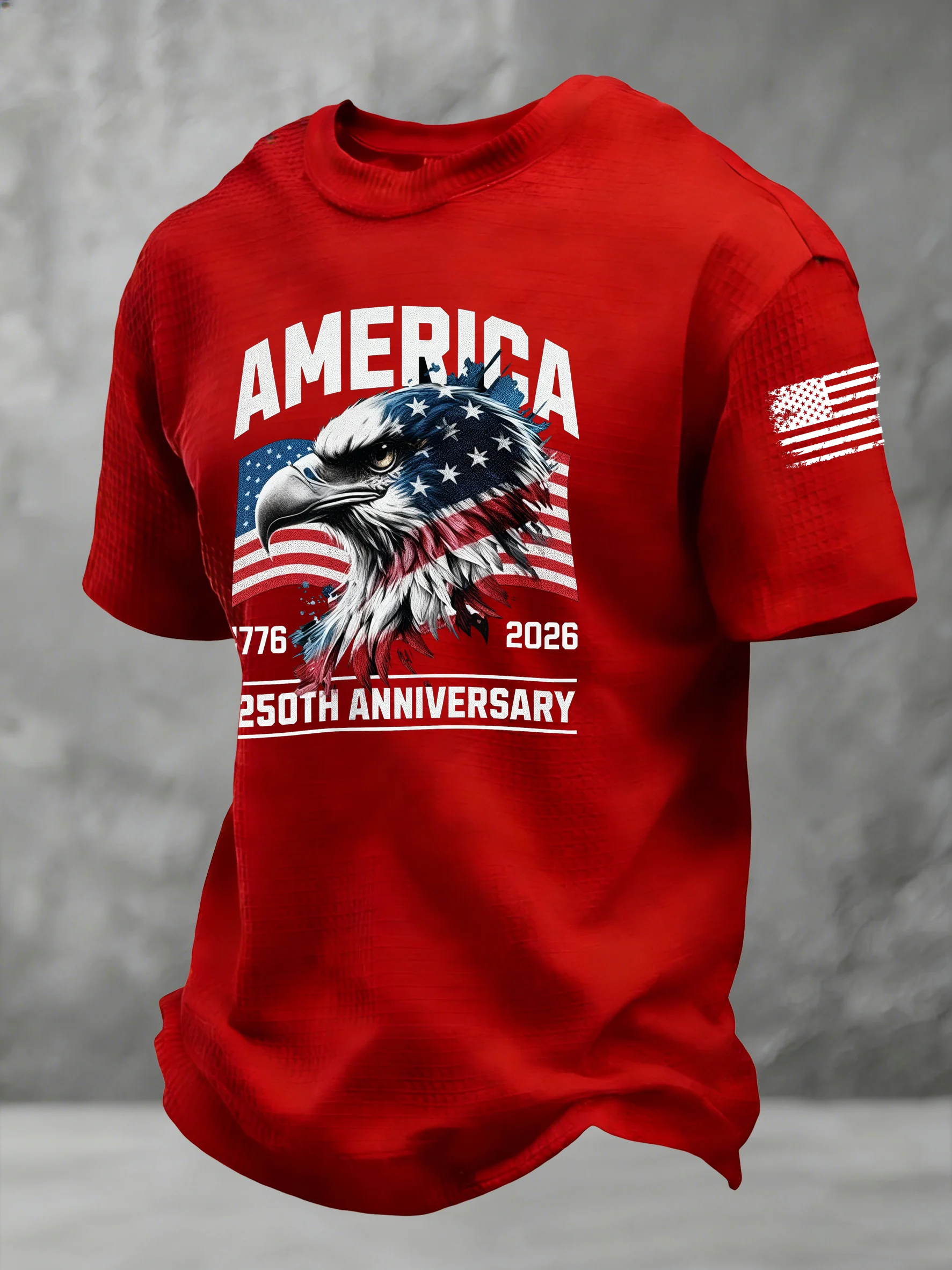Men's Casual American 250th Anniversary Print T-Shirt