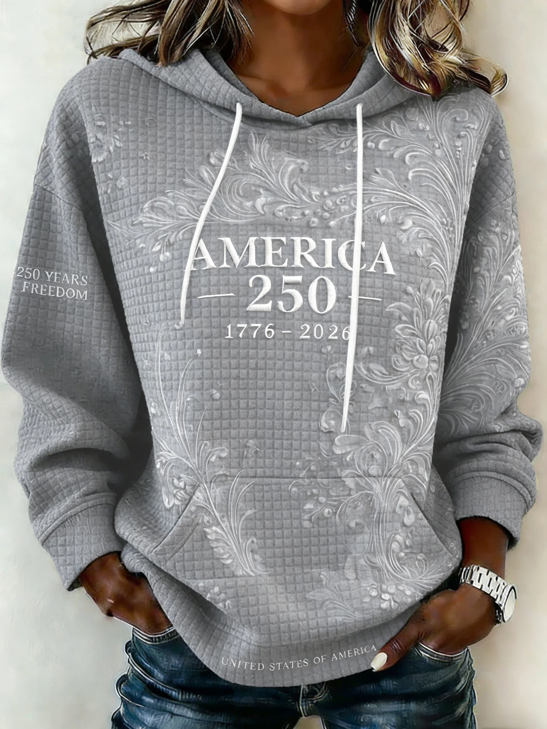 Women'S Casual American 250th Anniversary Print Sweatshirt