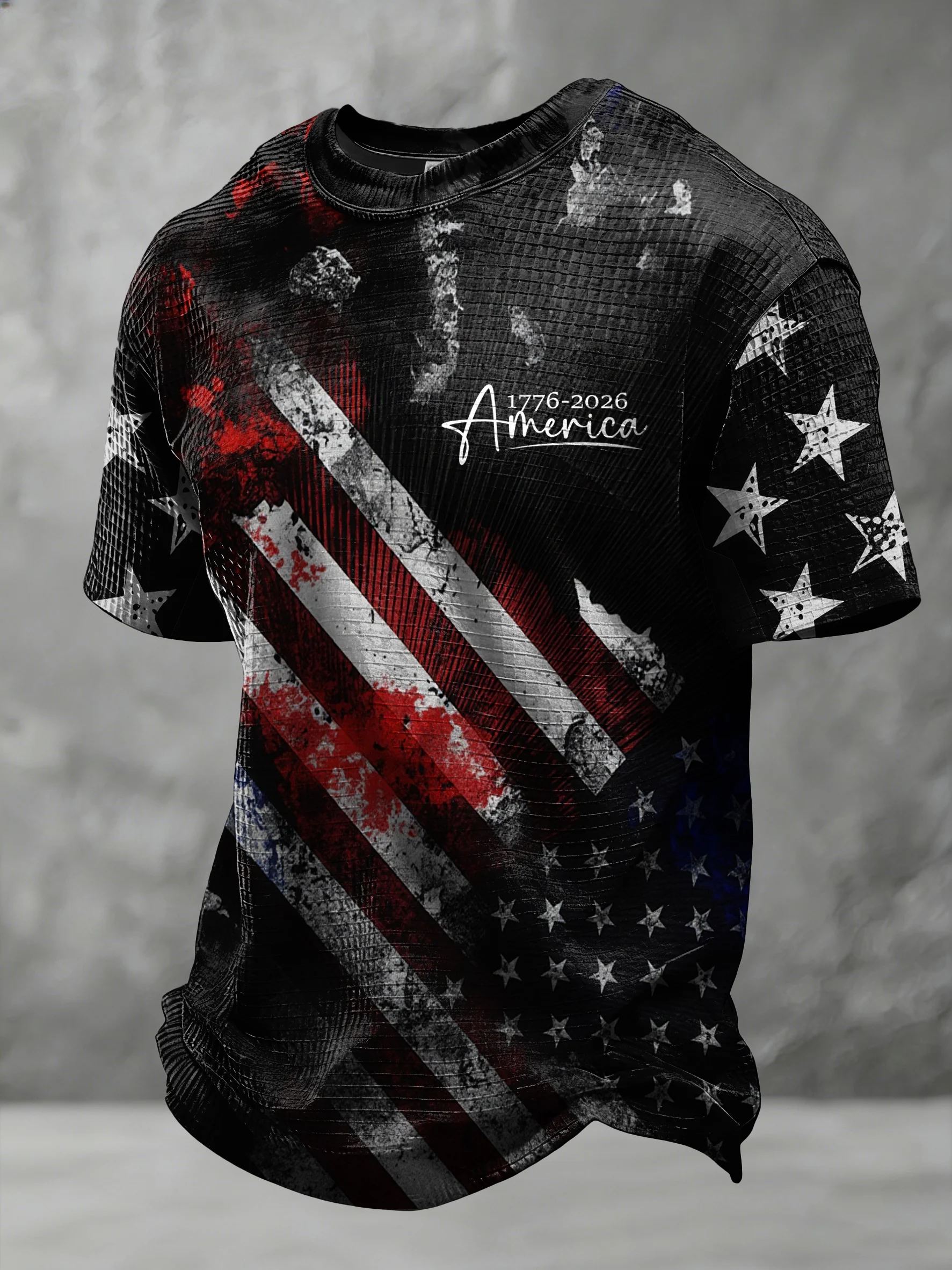Men's Casual American 250th Anniversary Print T-Shirt