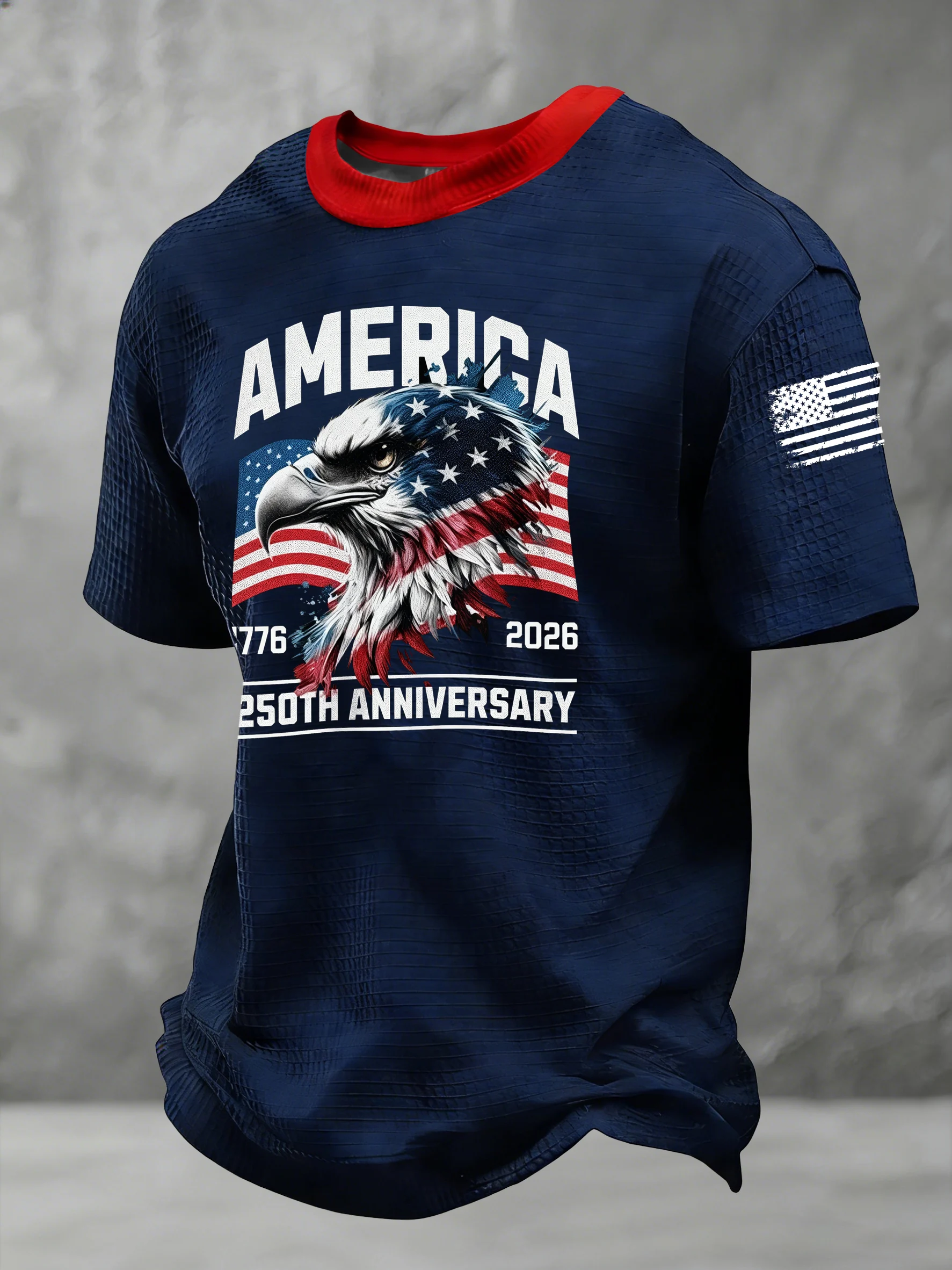 Men's Casual American 250th Anniversary Print T-Shirt