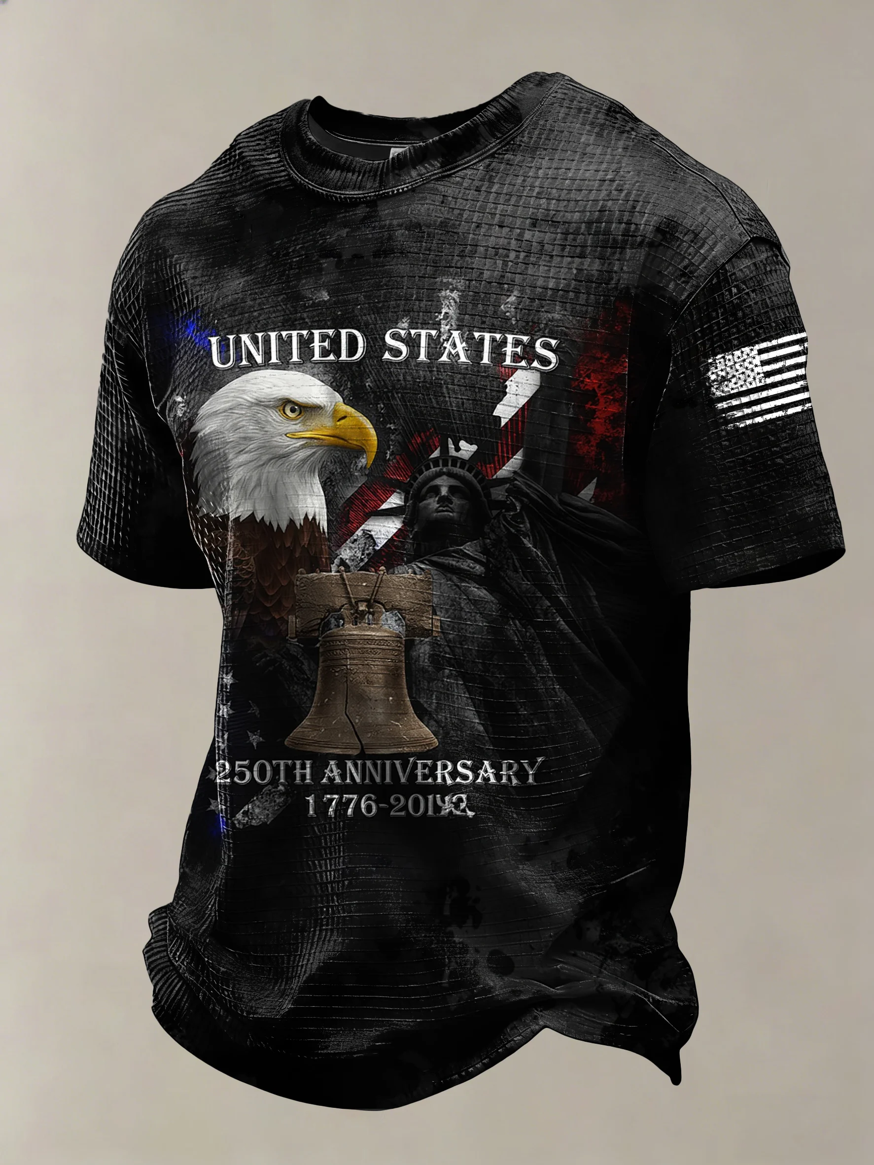 Men's Casual American 250th Anniversary Print T-Shirt