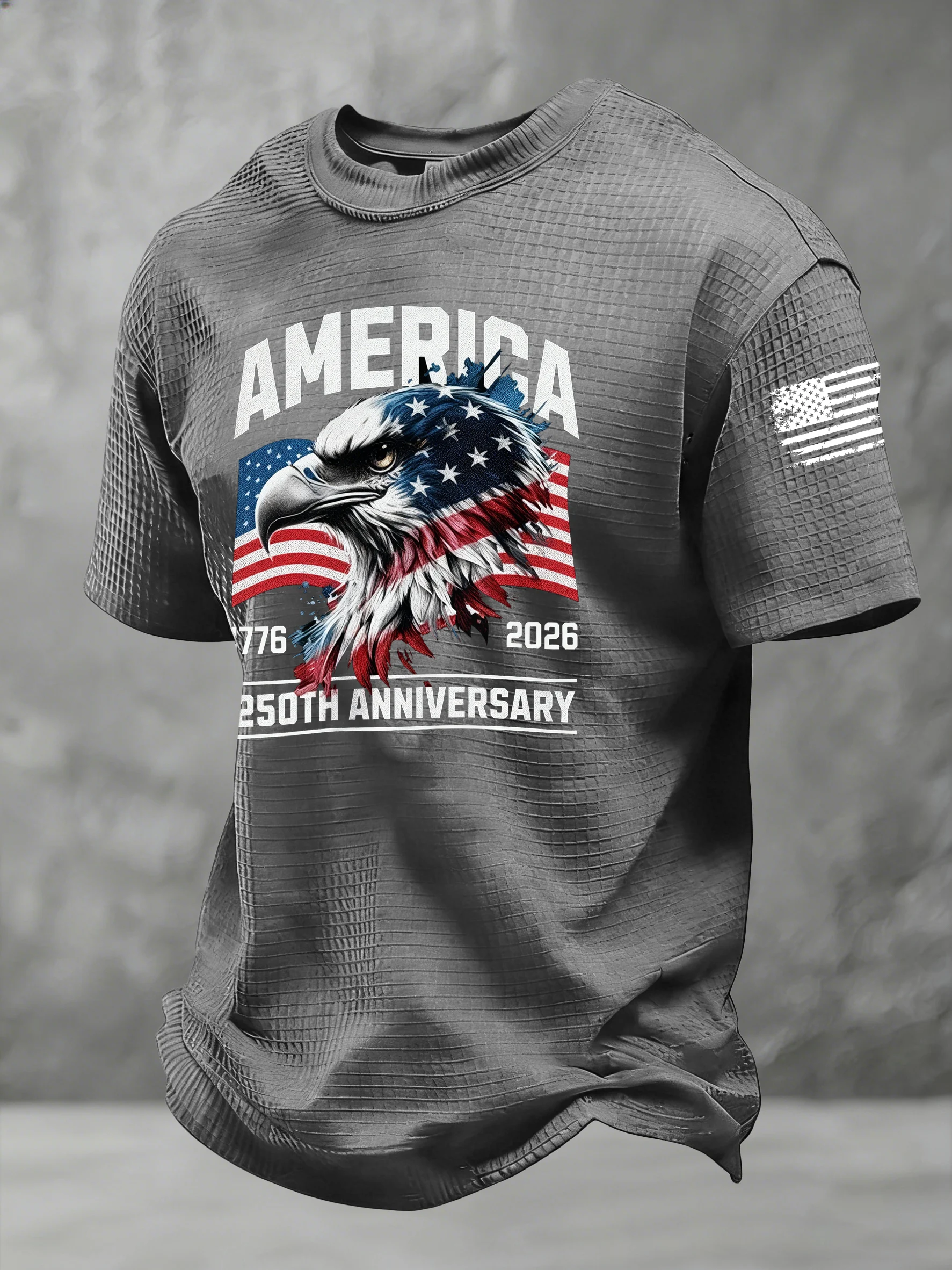 Men's Casual American 250th Anniversary Print T-Shirt
