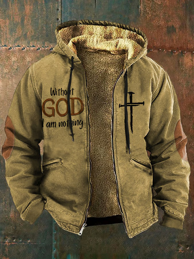 Men's Vintage Faith In God Printed Jacket