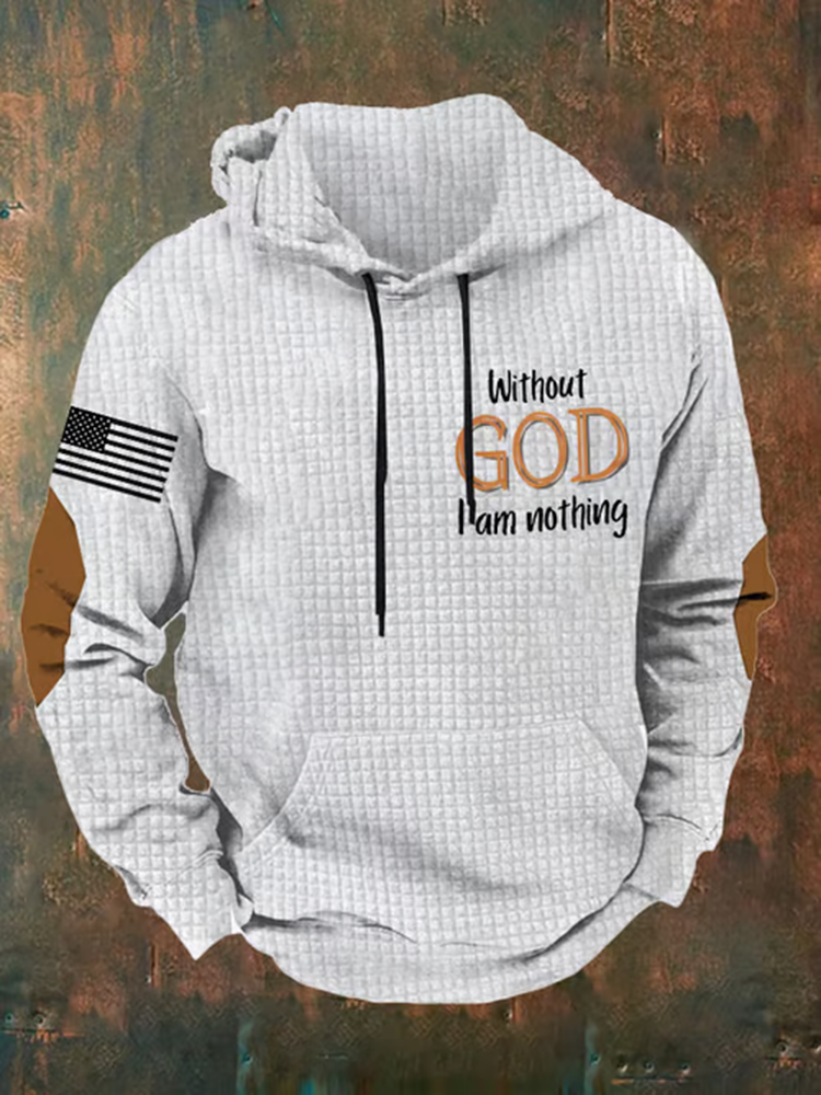 Men's Western Faith Cross National Flag Print Hoodie