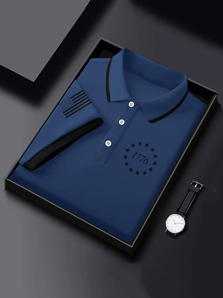 Men's Independence Day 1776 Print Polo Shirt