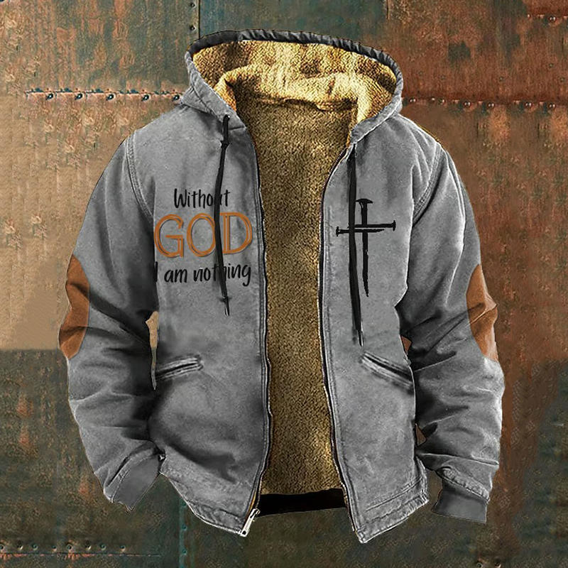 Men's Vintage Faith In God Printed Jacket