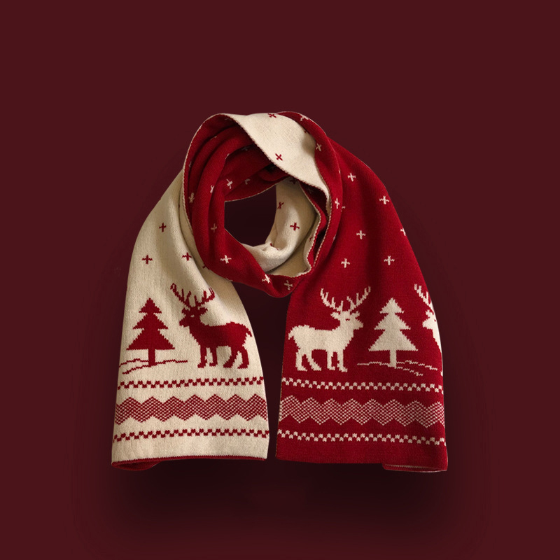 Reversible Christmas Elk Scarf