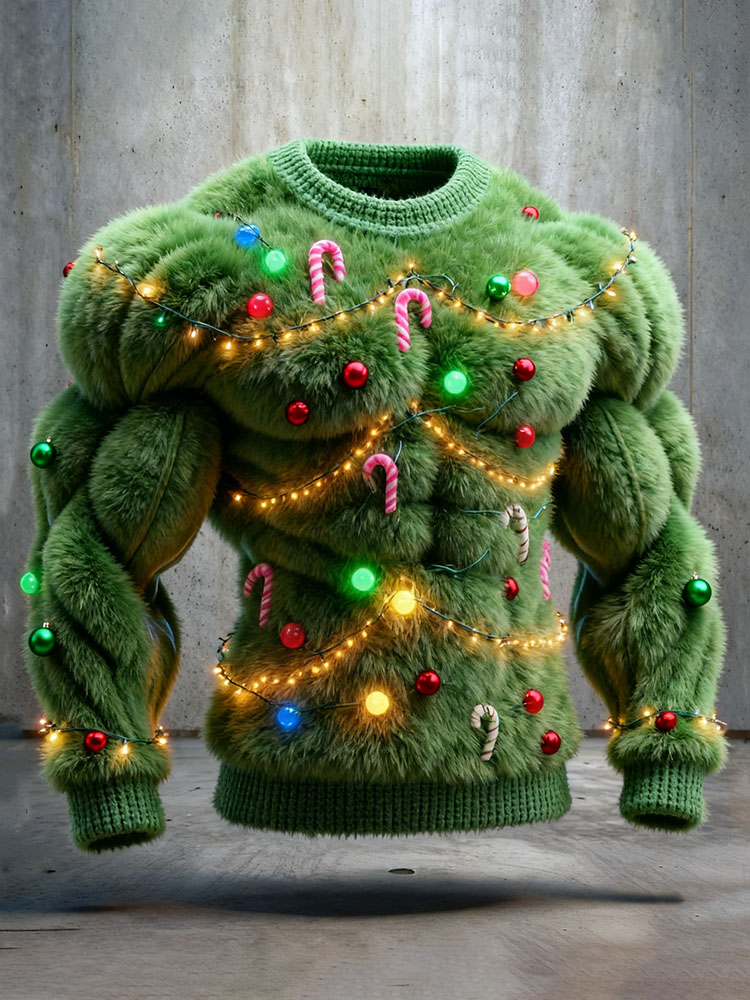 Men's Cosplay Christmas Tree Pattern Ugly Sweater
