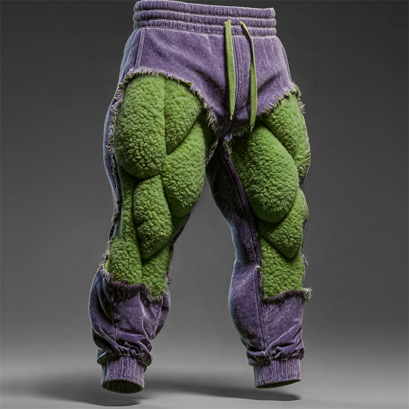 Men's Christmas Season Muscle Line Cutout Cozy Sweatpants