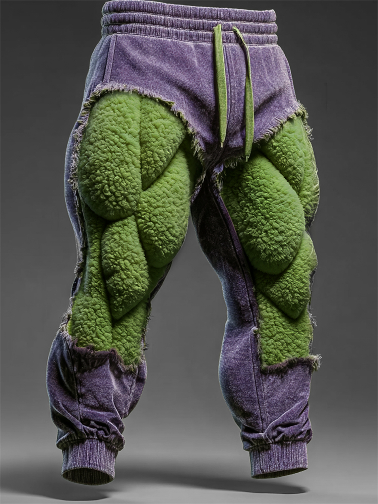 Men's Christmas Season Muscle Line Cutout Cozy Sweatpants