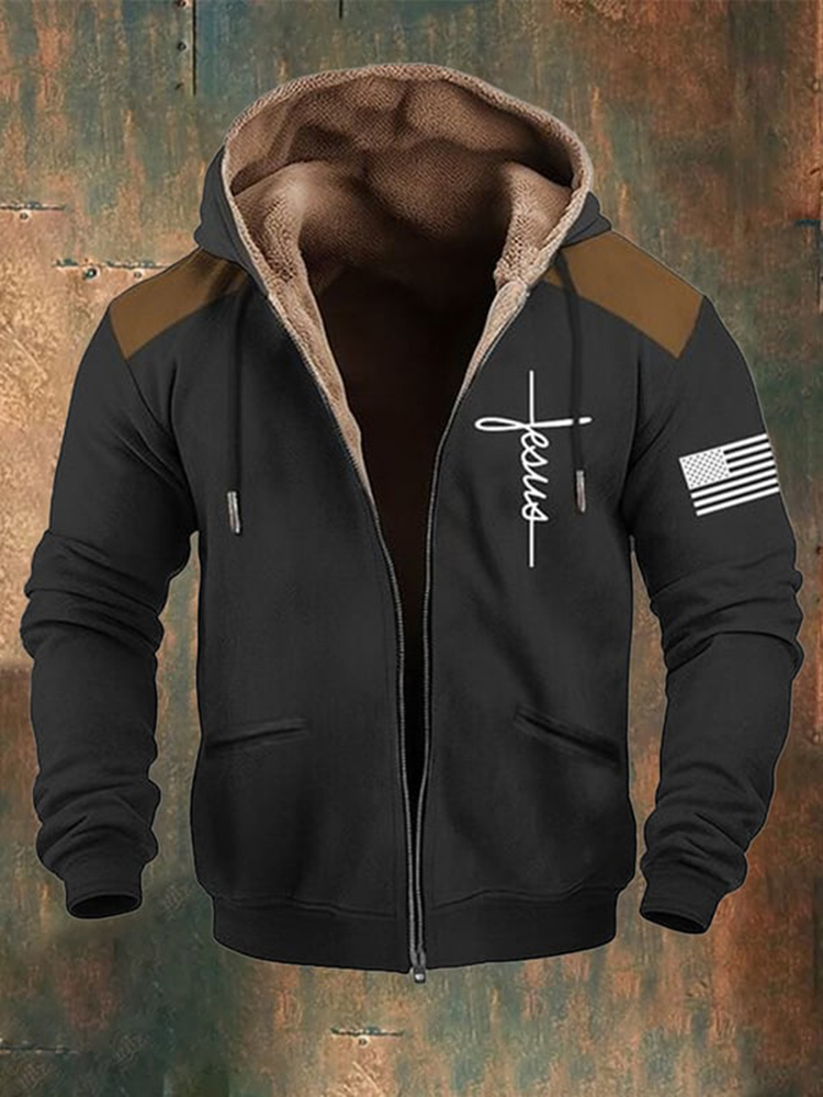 Men's Vintage Faith In God Fleece Jacket