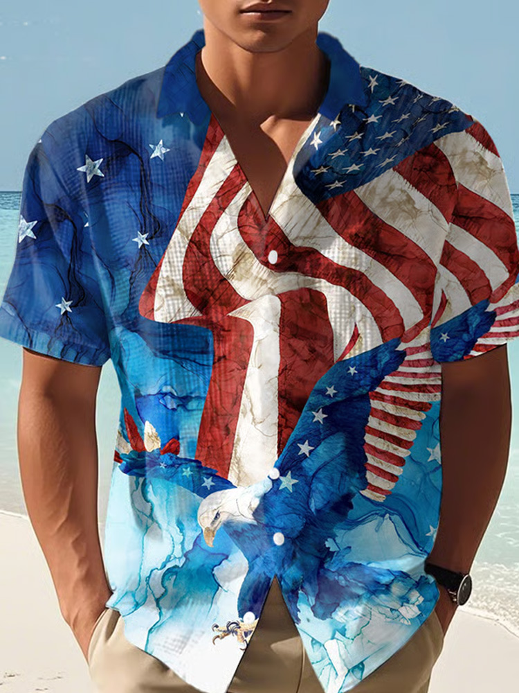 Men's Independence Day Print Casual Shirt