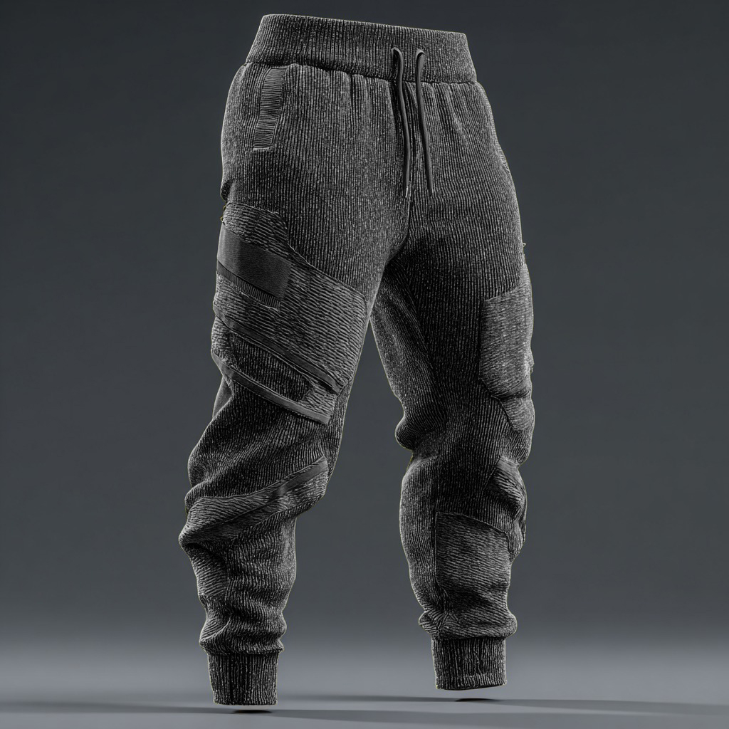Men's Line Art Knitted Thermal Pants