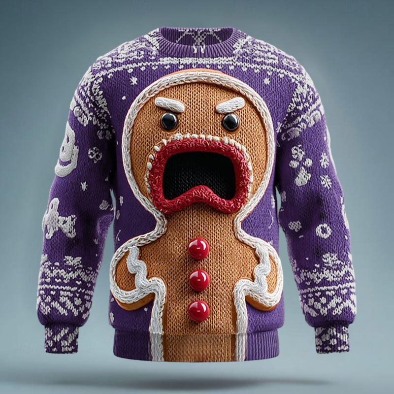 Ugly Christmas Sweater Fun Gingerbread 3d Print Sweater