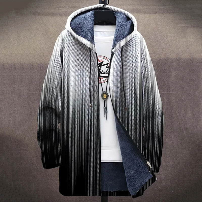 Vintage Gradient Long-Sleeved Sweater Cardigan Coat