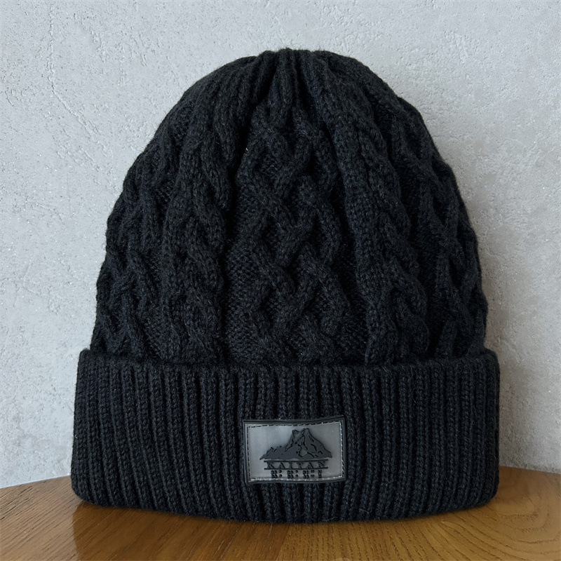 Unisex Thick Needle Wool Mountain Embroidery Knitted Hat