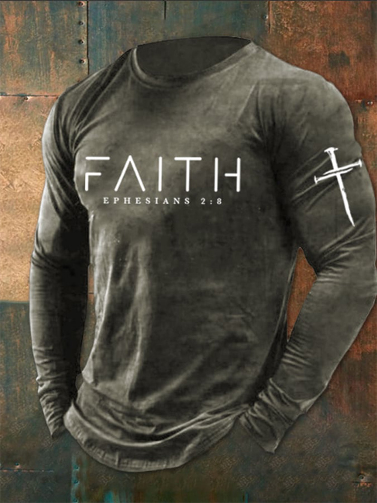 Men's Faith Cross Print T-Shirt
