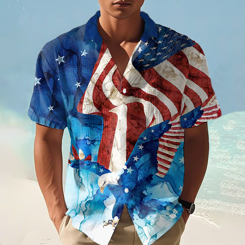 Men's Independence Day Print Casual Shirt