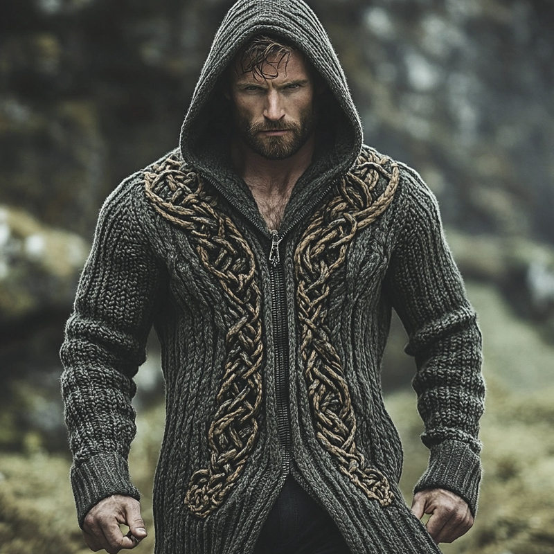 Irish Celtic Myth Men's Hooded Zipper Sweater