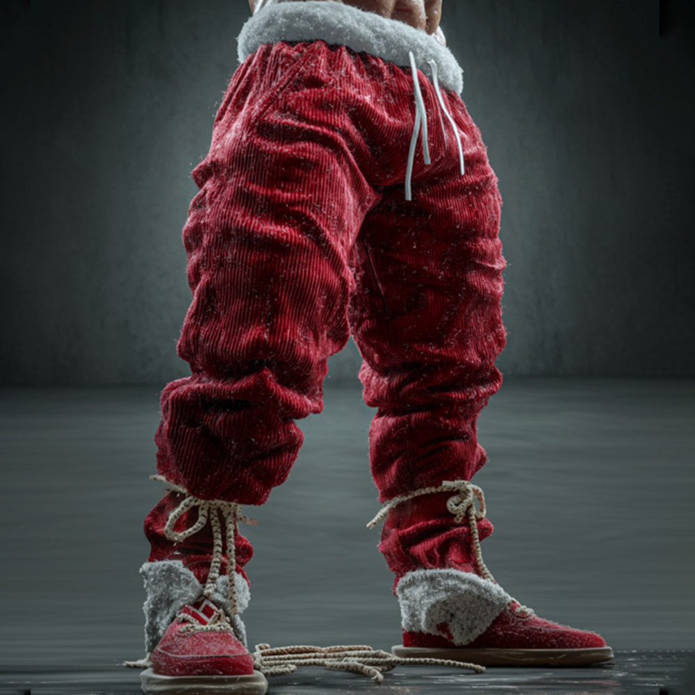 Christmas Santa Claus Outfit With Patchwork Casual Pants