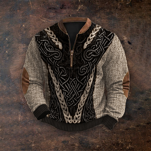 Men's Viking Wolf Inspired Celtic Chunky Cozy Sweatshirt