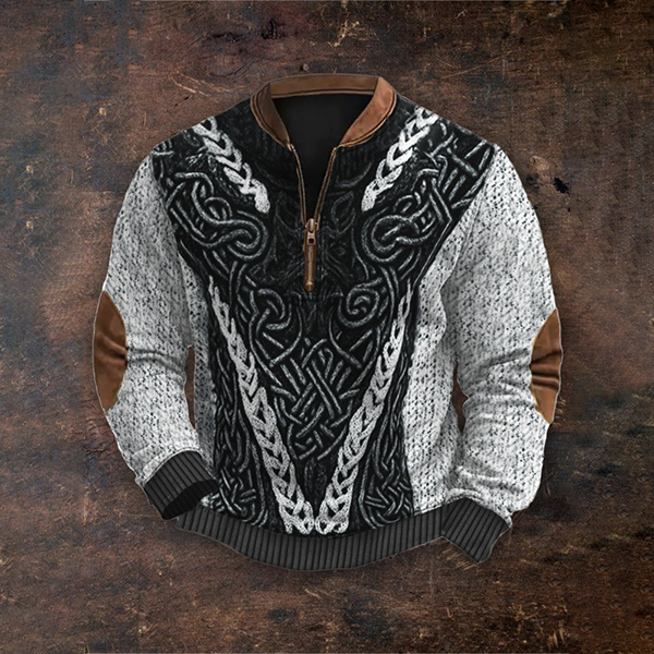 Men's Viking Wolf Inspired Celtic Chunky Cozy Sweatshirt