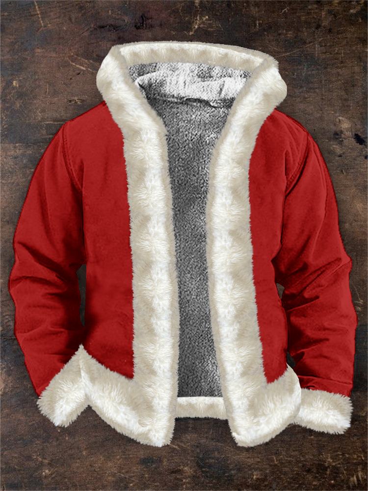 Christmas Santa Tree Hooded Cropped Jacket