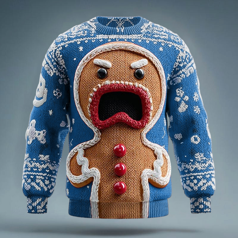 Ugly Christmas Sweater Fun Gingerbread 3d Print Sweater