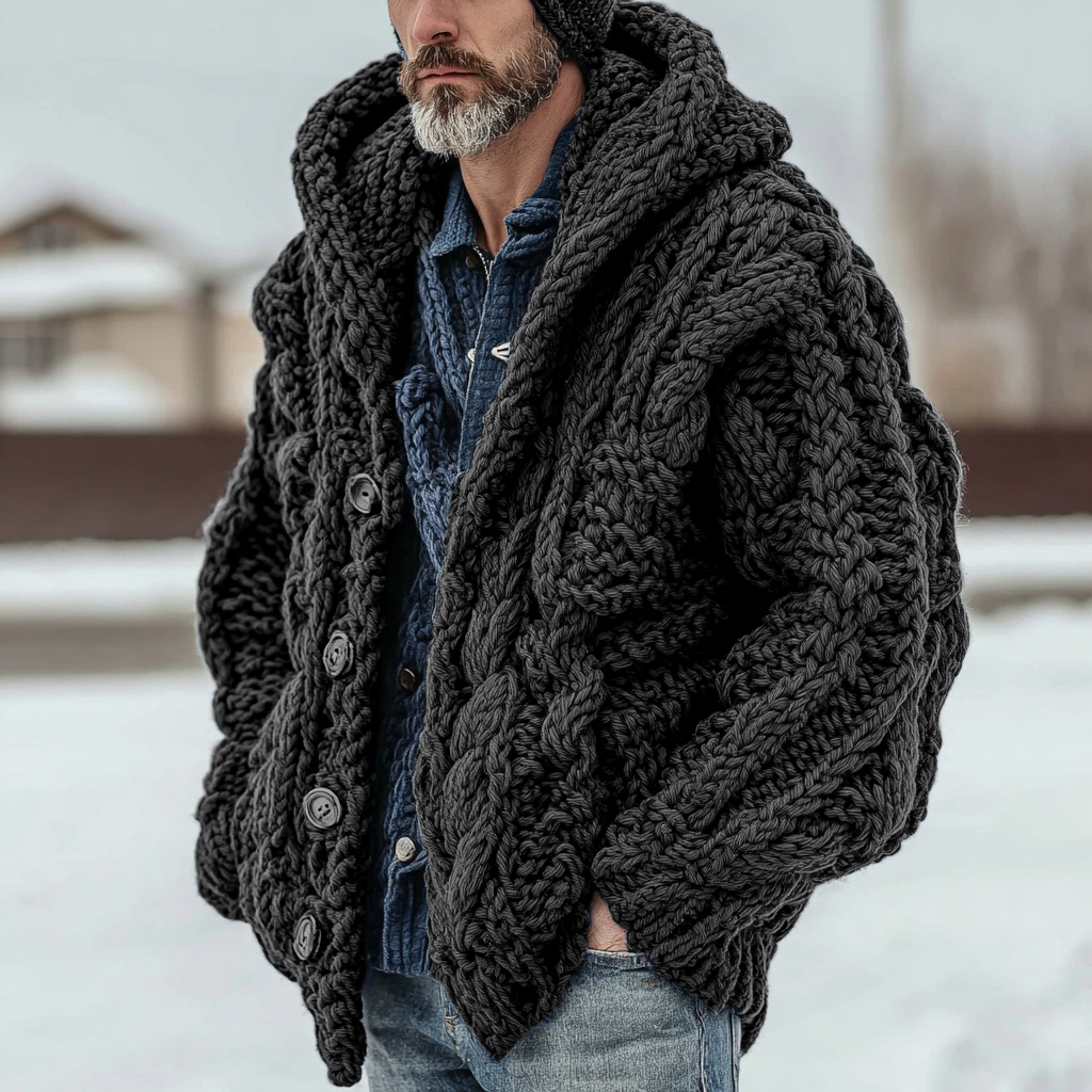 Men's Vintage Fairman Isle Jacquard Button Cardigan Sweater