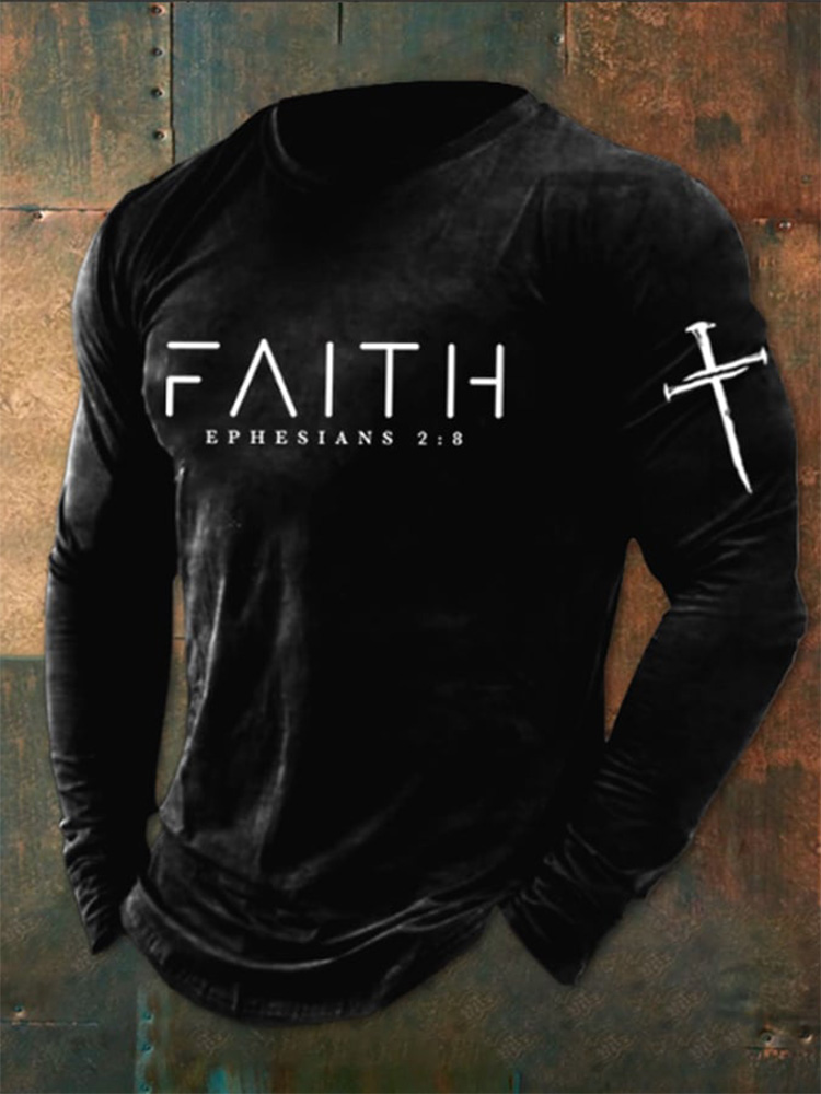 Men's Faith Cross Print T-Shirt