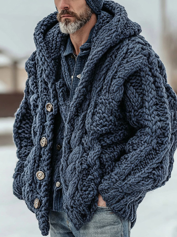 Men's Vintage Fairman Isle Jacquard Button Cardigan Sweater