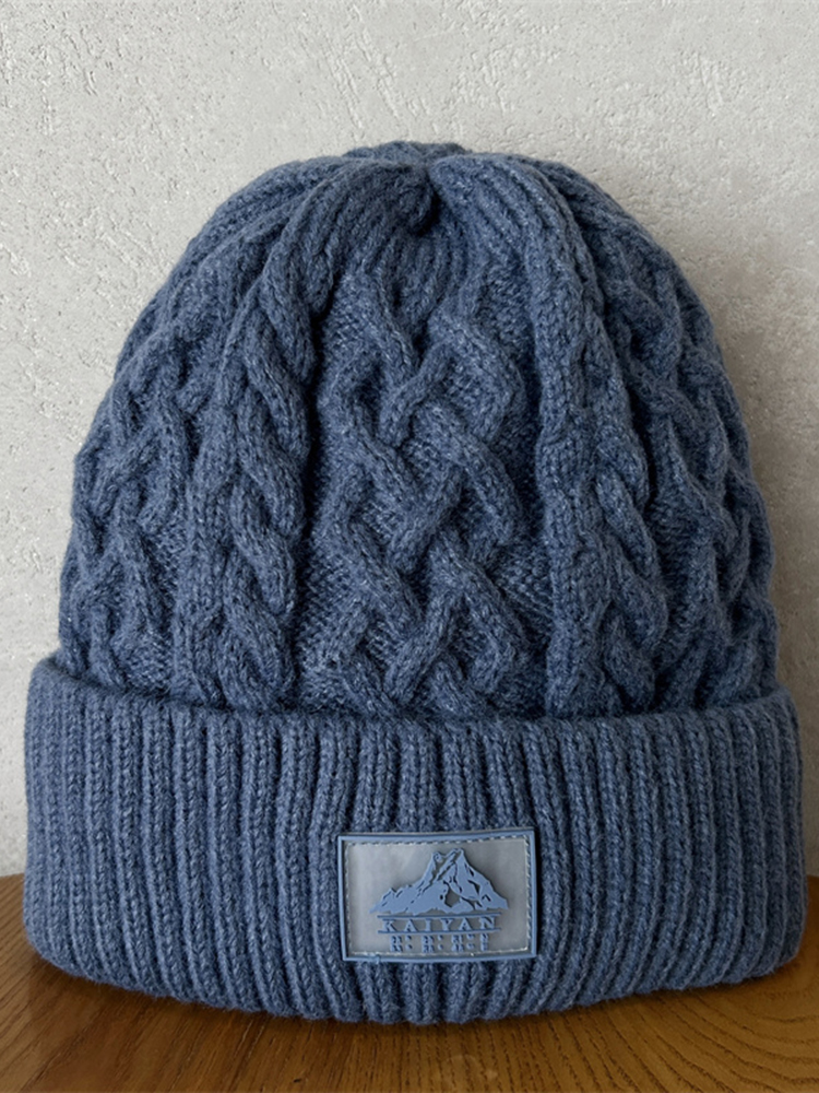 Unisex Thick Needle Wool Mountain Embroidery Knitted Hat