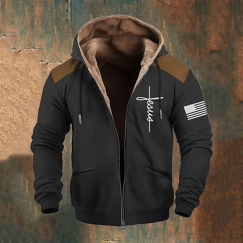 Men's Vintage Faith In God Fleece Jacket