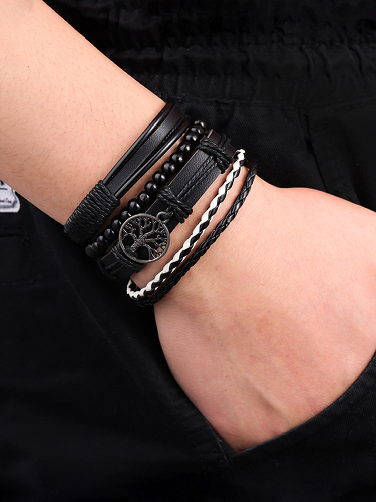 Tree Of Life Hand-woven Beaded Men's Bracelet