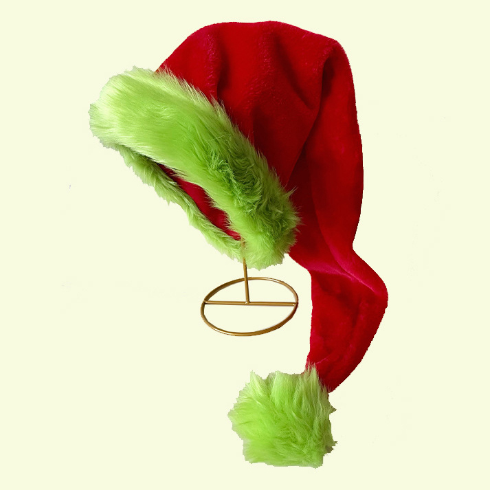 Unisex Cosplay Plush Color-blocked Christmas Hat