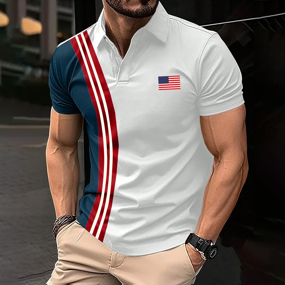 Flag Elements Men's Casual Polo Shirt
