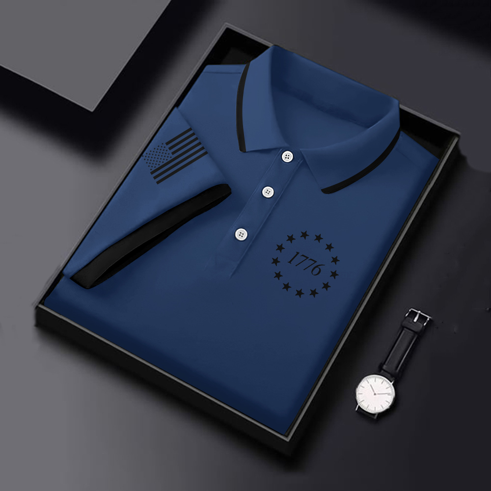 Men's Independence Day 1776 Print Polo Shirt