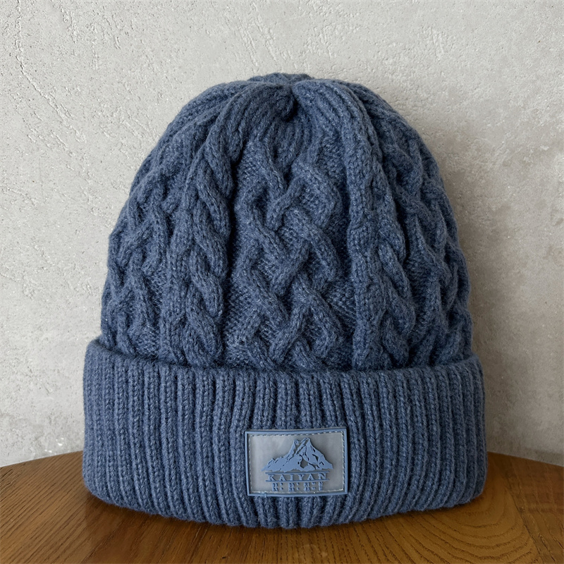 Unisex Thick Needle Wool Mountain Embroidery Knitted Hat