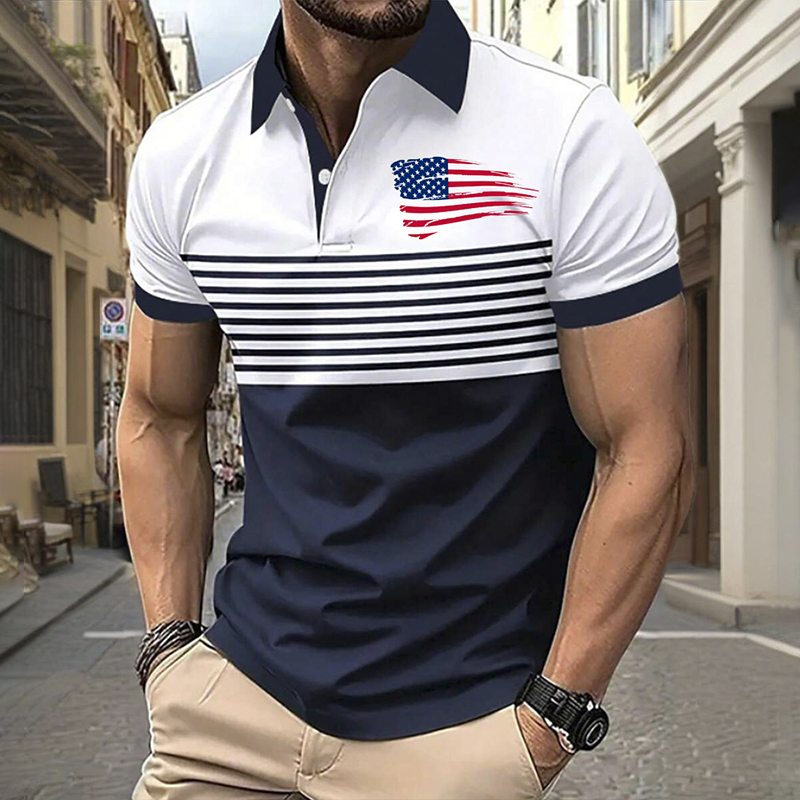 Flag Elements Men's Casual Polo Shirt