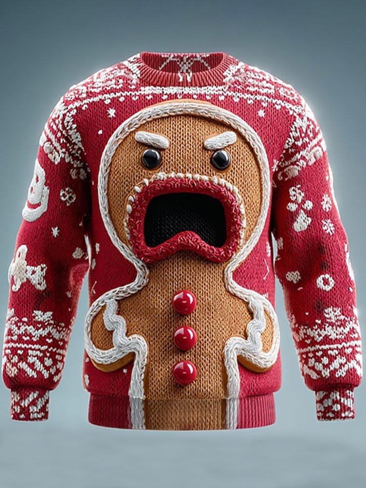 Ugly Christmas Sweater Fun Gingerbread 3d Print Sweater