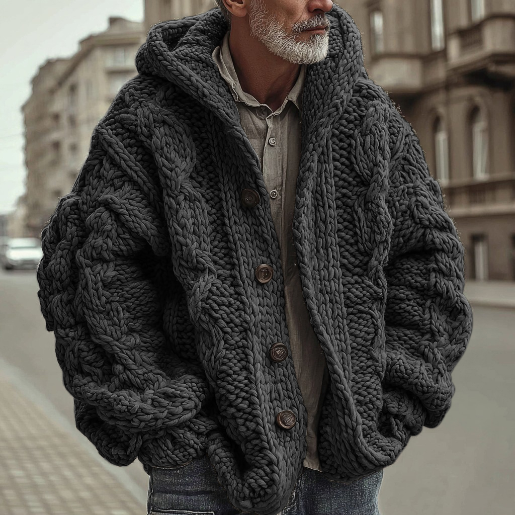 Men's Vintage Fairman Isle Jacquard Button Cardigan Sweater