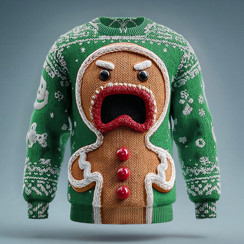 Ugly Christmas Sweater Fun Gingerbread 3d Print Sweater