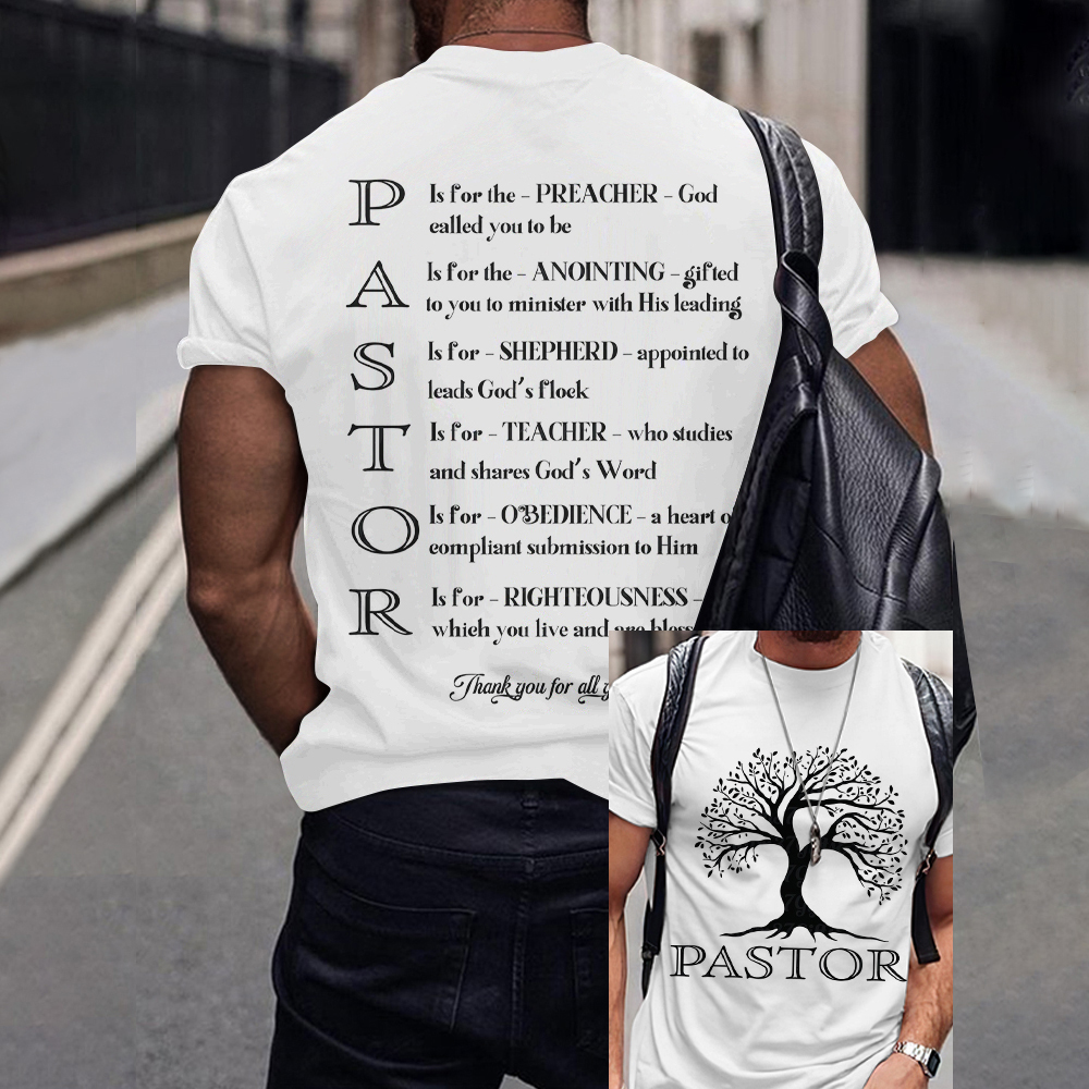 Thank You For All You Do Printed Short Sleeved T-Shirt