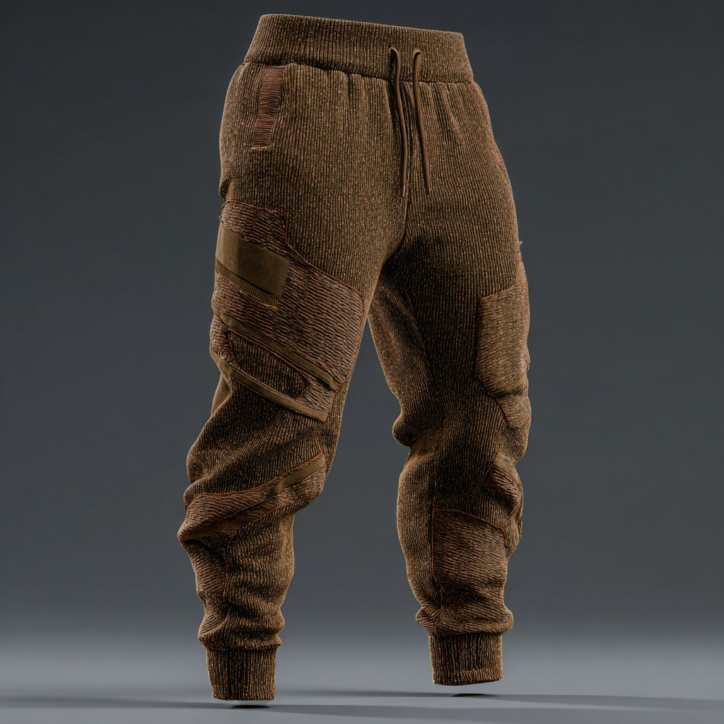 Men's Line Art Knitted Thermal Pants