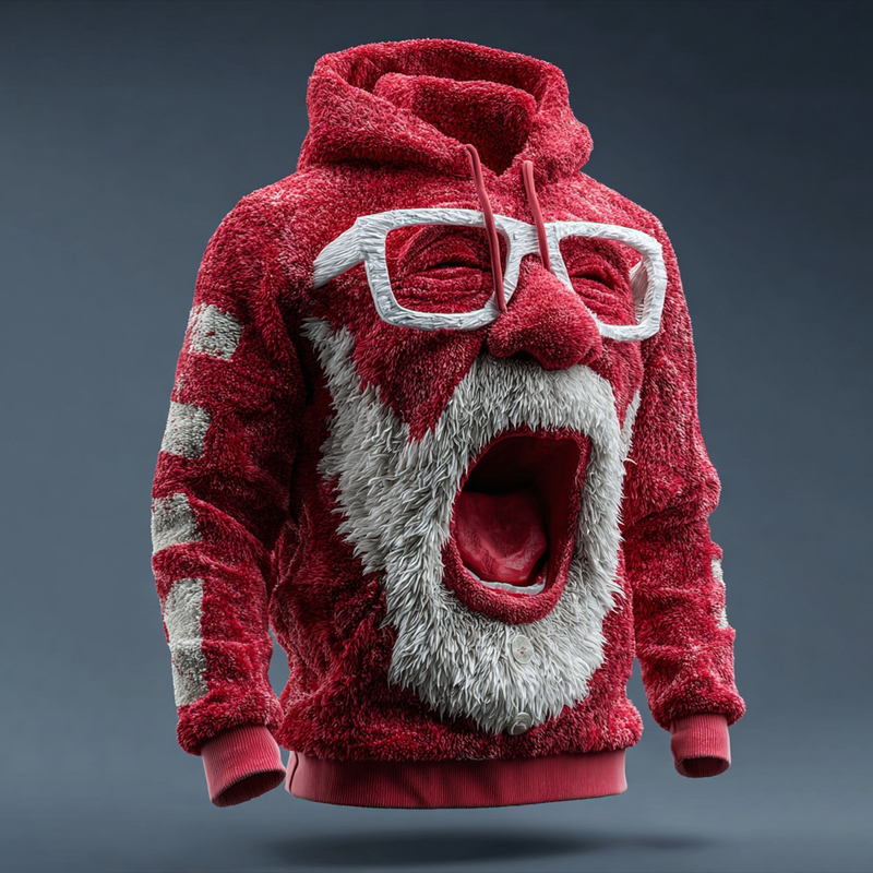 Ugly Christmas Sweater Funny Santa Claus Unisex Hooded Hoodie