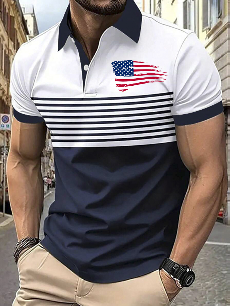 Flag Elements Men's Casual Polo Shirt