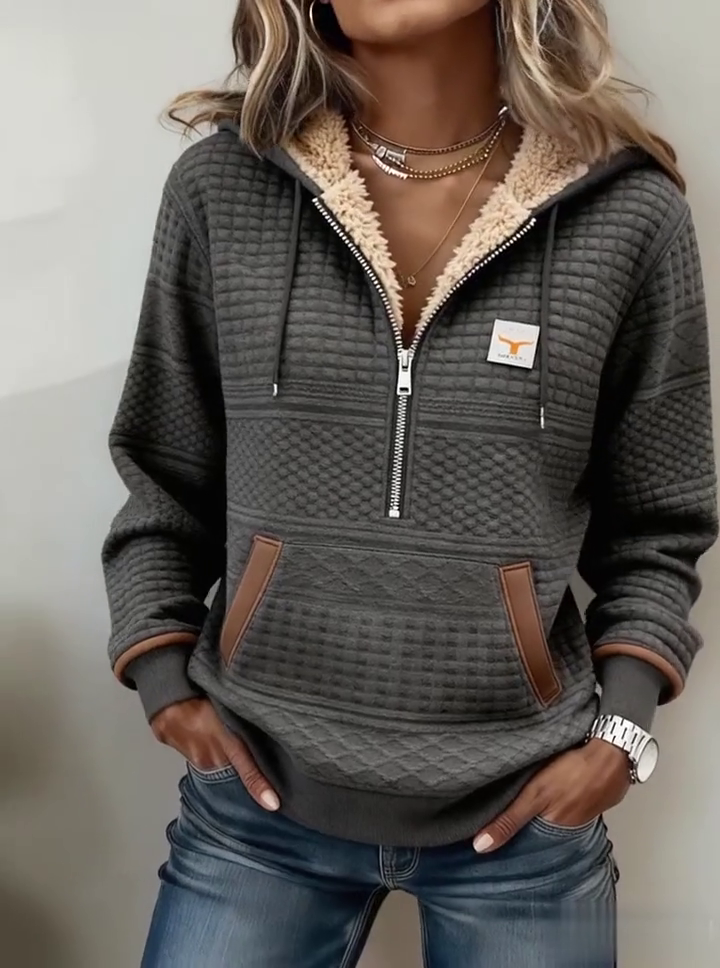 Women'S Casual Printed Zipper Sweatshirt