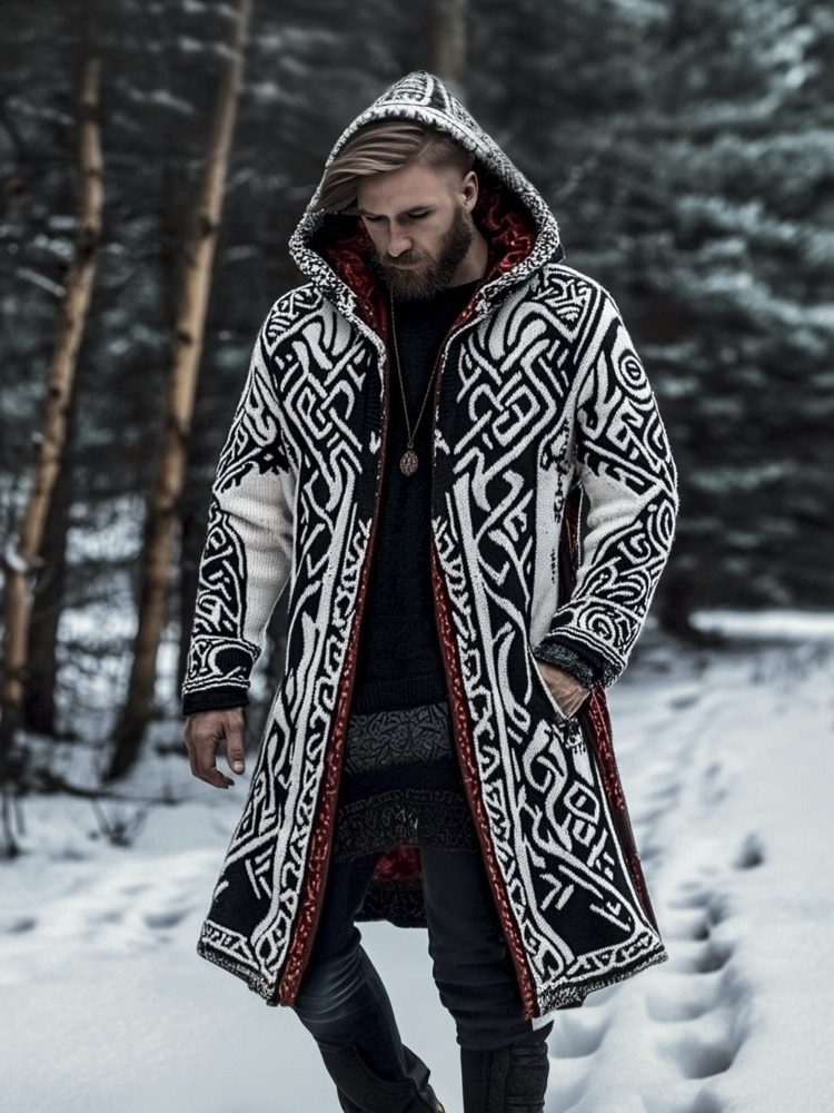 Viking Warrior Totem Men's Hooded Jacket