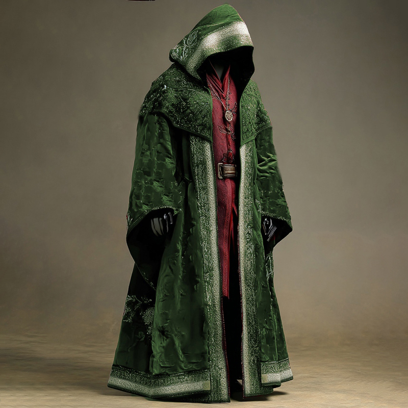 Men's Christmas Color Retro Hooded Cloak