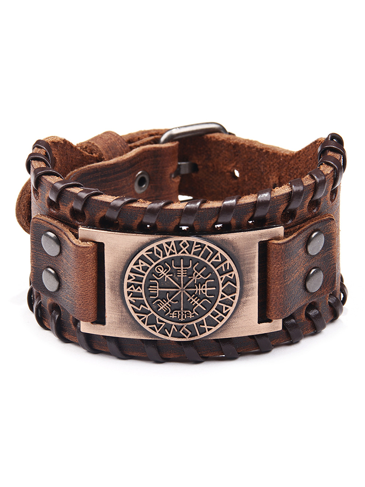 Men's Retro Viking Compass Vegvisir Bracelet